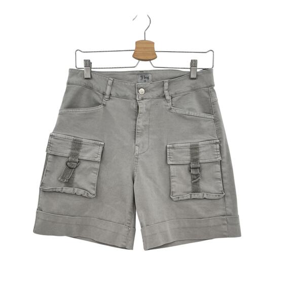 Bevy Flog Kim Cargo Shorts‎ Pockets Cotton Stretch Gray Size 28 - Picture 2 of 11